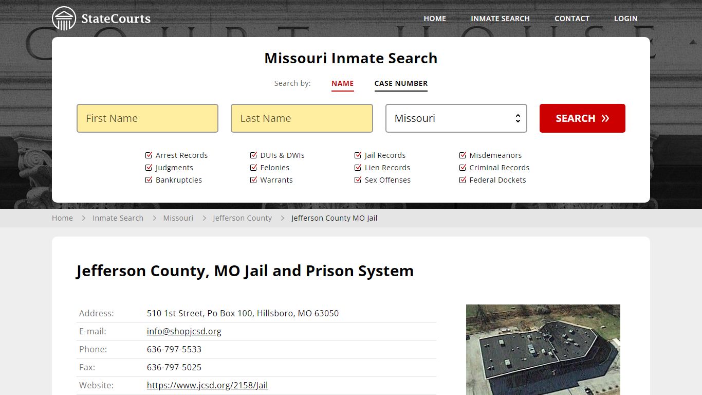 Jefferson County MO Jail Inmate Records Search, Missouri - StateCourts